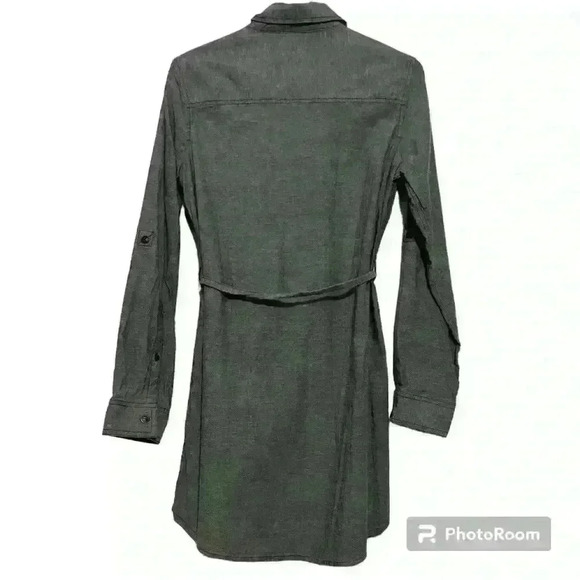 Field &‎ Stream gray cotton shirt dress with tie waist. Women’s size medium - Picture 2 of 10
